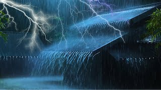 Heavy Rain White Noise for Sleeping At Night & Rainstorm,  Thunder Rumbling &  Stormy Night