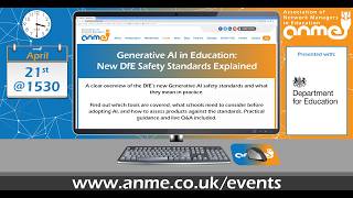 ANME Webinar - Generative AI in Education: New DfE Safety Standards Explained