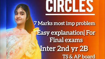 ✨ Circles Chapter Most Important Question | Inter 2nd Year Maths 2B | TS Board Exams 2025
