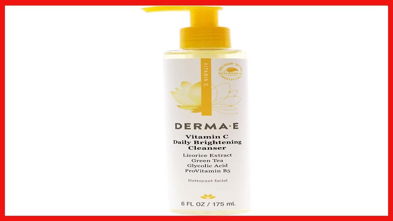 DERMA E Vitamin C Cleanser   Daily Brightening Cleanser – Hydrating Face Wash to Even Out Skin Tone