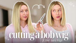 How to cut a bob wig! | Her Aura Wig Review