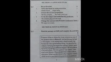 class 6 English assessment #class 6 English first unit test paper# class 6 unit test model paper