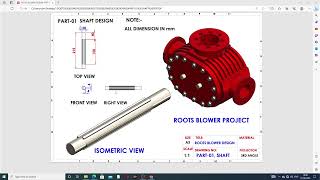 SKETCH ROOTS BLOWER PROJECT DESIGN AND ASSEMBLE IN SOLIDWORKS// PART-01, SHAFT DESIGN