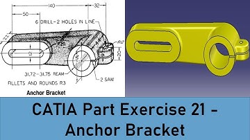CATIA Part Design Exercise 21 - Anchor Bracket