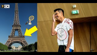 Lin Dan, Lee Chong Wei, Taufik Hidayat & Peter Gade Badminton INSIDE the Eiffel Tower! Paris 100 🏸