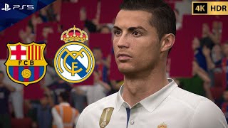 Barcelona vs Real Madrid | La Liga 16/17 | Ft. Messi , Ronaldo | PS5™ [4K60] | Nostalgia Gameplay