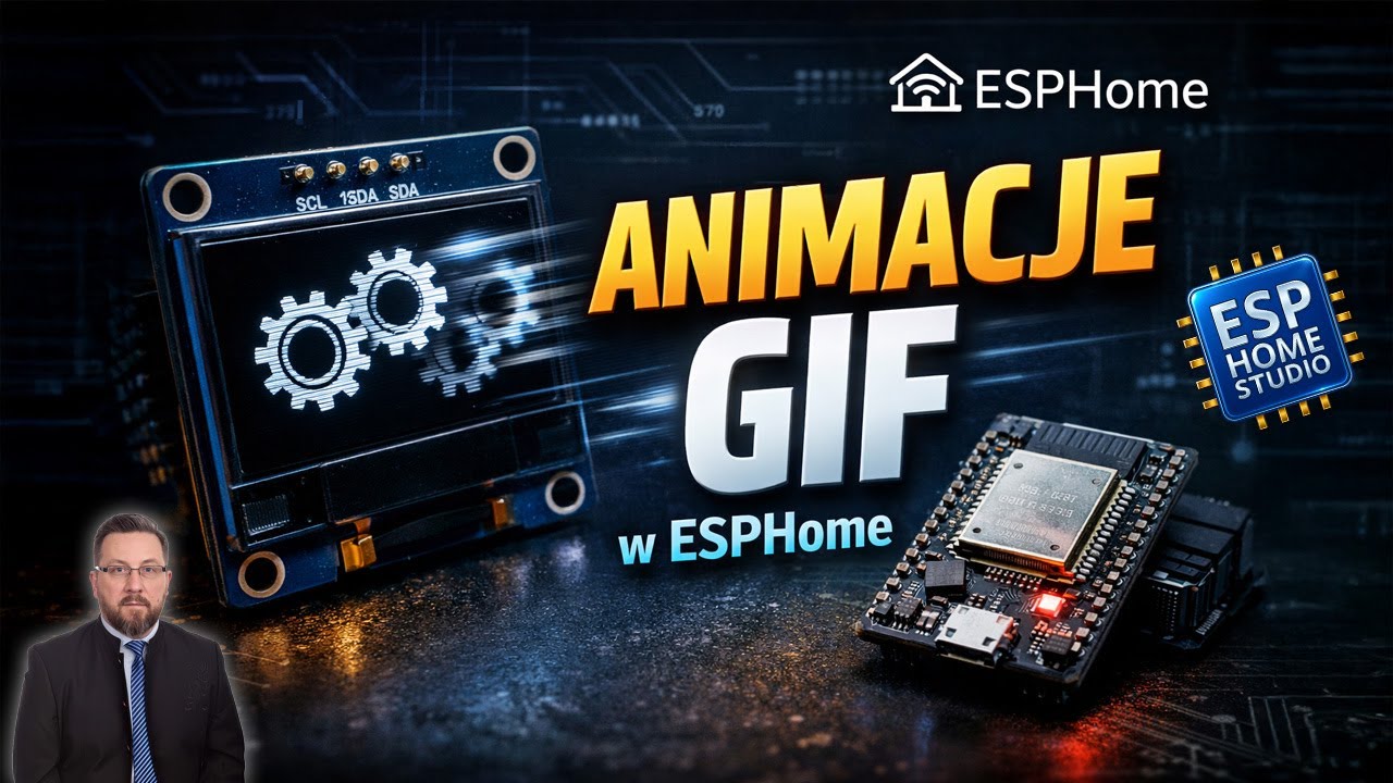 ESPHOME - OLED - ANIMACJE - GIF od A do Z plus scrolowanie tekstów
