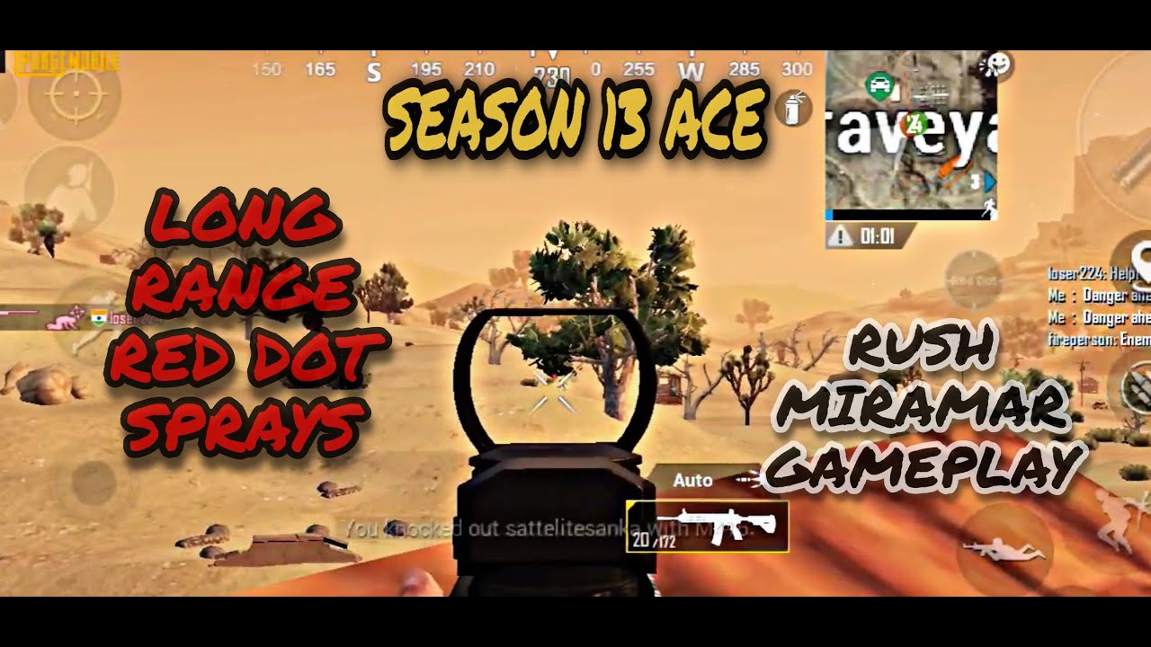 Rush gameplay in ace lobby . Season 13 Ace ! Insane red dot sprays