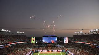 us military bombers fly over the 55th nfl super bowl, b-1b, b-2, b-52