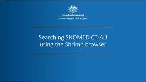 Shrimp technology browser - searching SNOMED CT-AU: Webinar Review