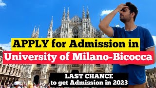 How to Apply for Admission in University of Milano-Bicocca | DSU Scholarship | Study in Italy screenshot 1