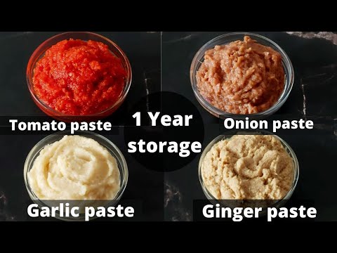 How to make Ginger, Garlic, Tomato and Onion paste and store for up to 1 year |SNEHAL SHRIGADIWAR
