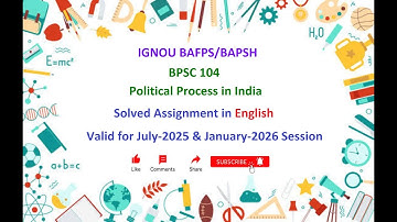 BPSC 104 SOLVED ASSIGNMENT in English | BPSC 104 Solved Assignment in English July 2025 & Jan 2026