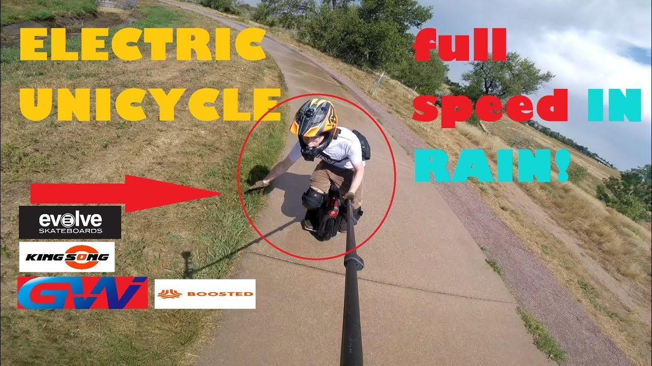 Electric Unicycle **FULL SPEED RAINY SLICK CONDITIONS** Gotway Msuper