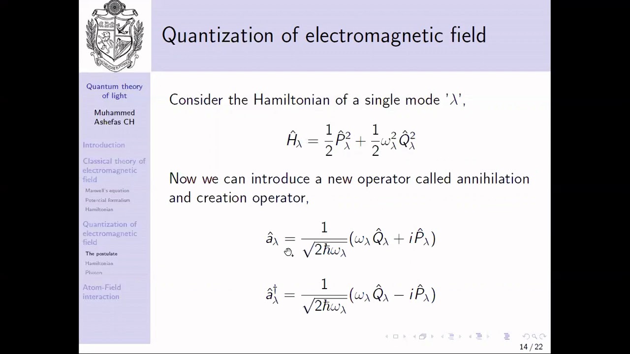 TDPT Lecture_08 Quantum Theory of Light - YouTube
