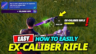 How to EASILY Land a Direct hit on an opponent with the Ex-Caliber Rifle (Day 2) - Fortnite Quest
