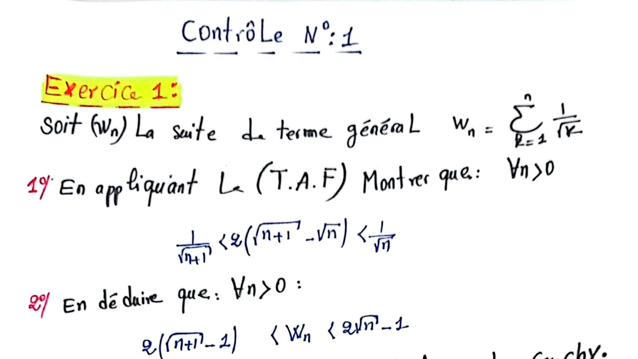Correction d'examen faculté ibn tofail  Analyse 2023 Smia S1