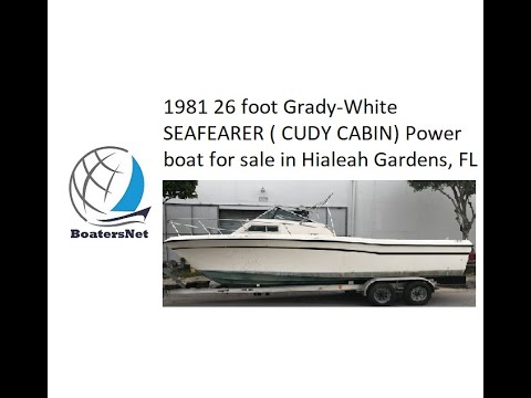 1981 26 foot Grady White SEAFEARER CUDY CABIN Power boat for sale in Hialeah Gardens, FL. $8,000. @BoatersNetVideos