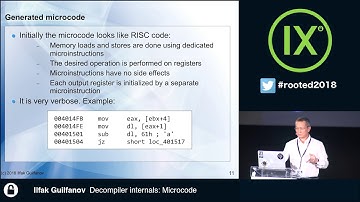 Ilfak Guilfanov - Decompiler internals: Microcode [RootedCON 2018 - ESP]
