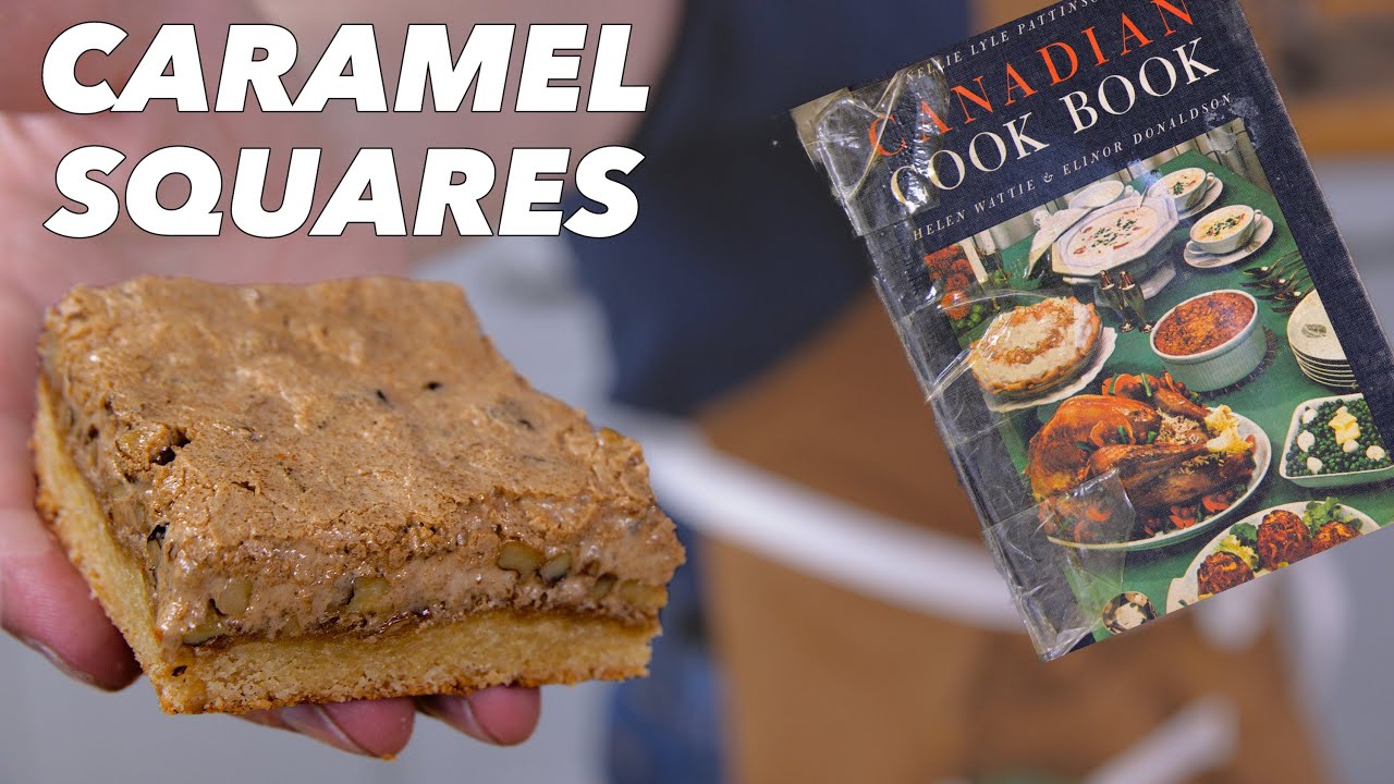 Vintage 1943 Canadian Recipe Meringue on a Caramel Square???