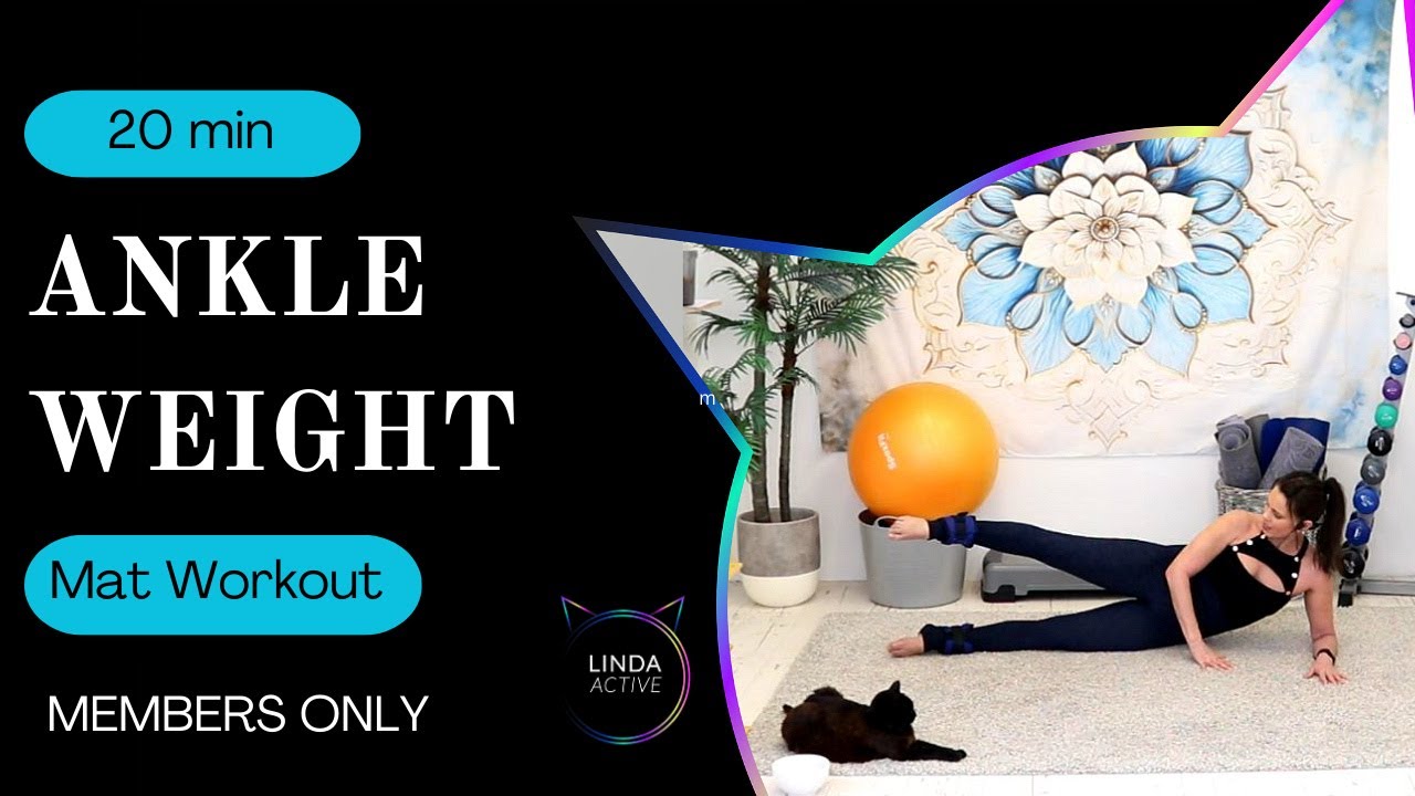 MEMBER'S ONLY // 20 MIN ANKLE WEIGHT MAT WORKOUT - YouTube