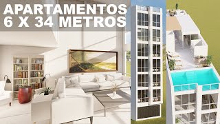 Apartamentos en 6 x 34 metros con penthouse by GERARDO MARVEZ ARQUITECTURA 1,590 views 1 year ago 9 minutes, 56 seconds