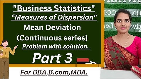 Continous series in  mean Deviation || Business Statistics #businessstudieswithjayanthi