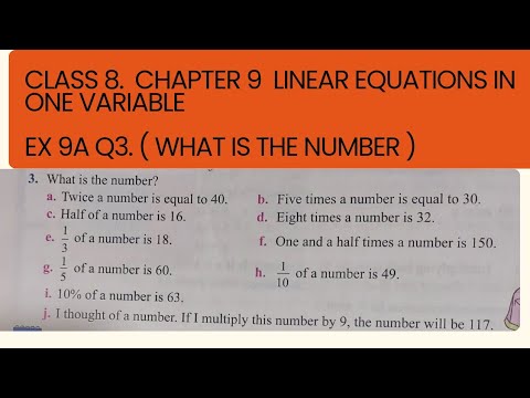 Class 8. Chp 9 Linear Equations in One Variable. Ex 9A (.Q3). Oxford ...