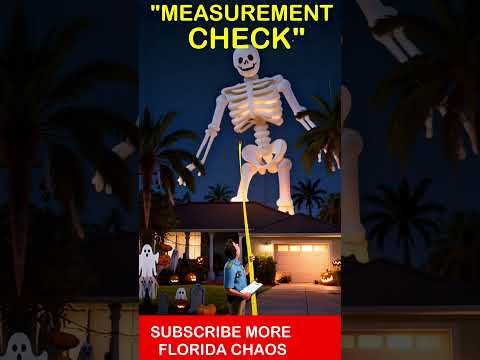 HOA Officer Investigates Giant Halloween Skeleton #funnyshorts #floridaman #shorts