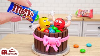 Beautiful Miniature Chocolate KITKAT M&M Cake | ASMR Cooking Mini Food