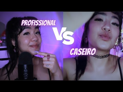 GUIA ASMR: PROFISSIONAL VS CASEIRO (LOFI) com gatilhos no microfone e tapping no celular 😍