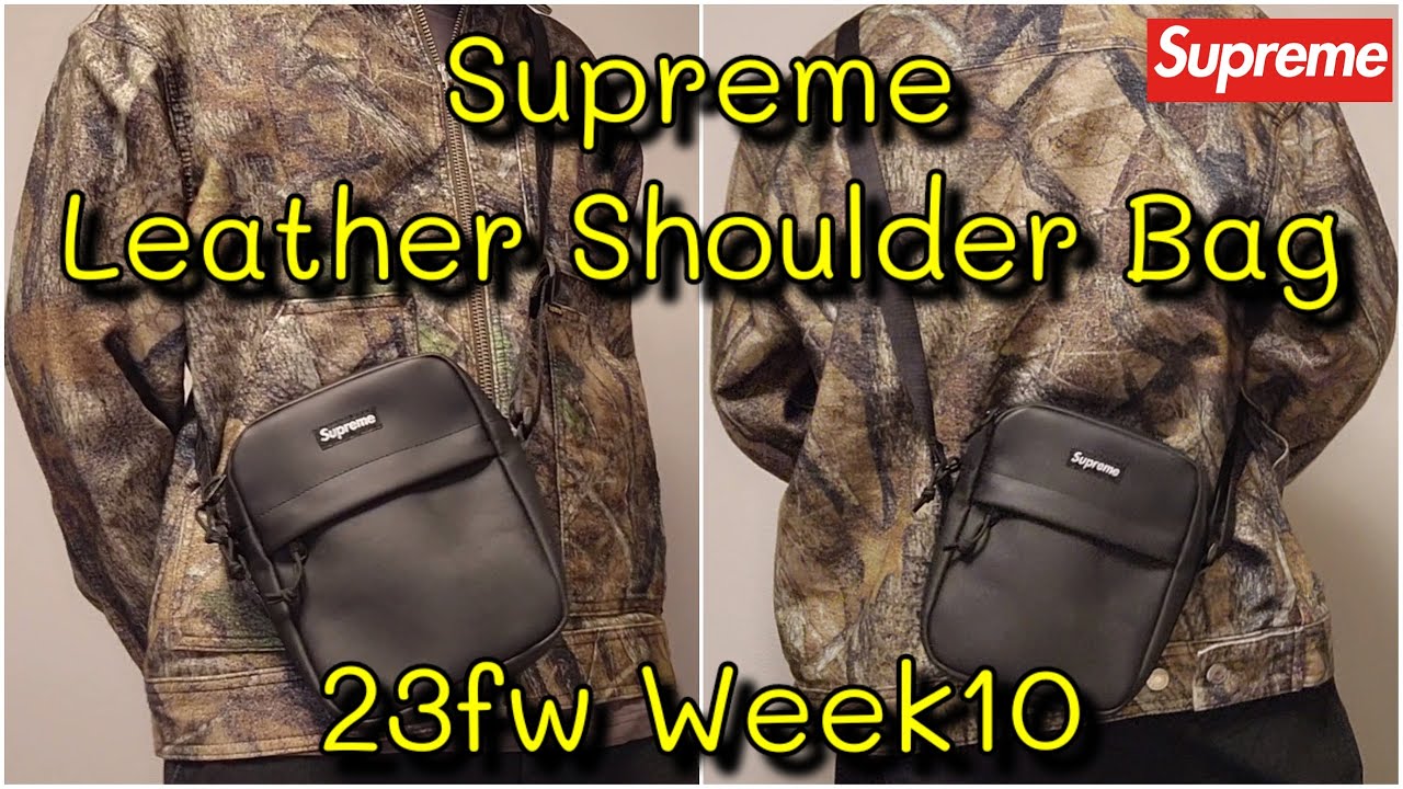 supreme 23FW leather shoulder bag