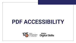 PDF Accessibility: Tech Workshop