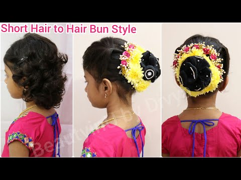 5 Different Bun hairstyles for saree | Bridal Bun hairstyle | Traditional  Bun hairstyle tutorial - YouTube