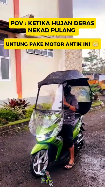 NEKAD PAKAI MOTOR INI KETIKA HUJAN‼️ #shorts #shopee #gojek #kanopimotor #payungmotor #hujan #mio
