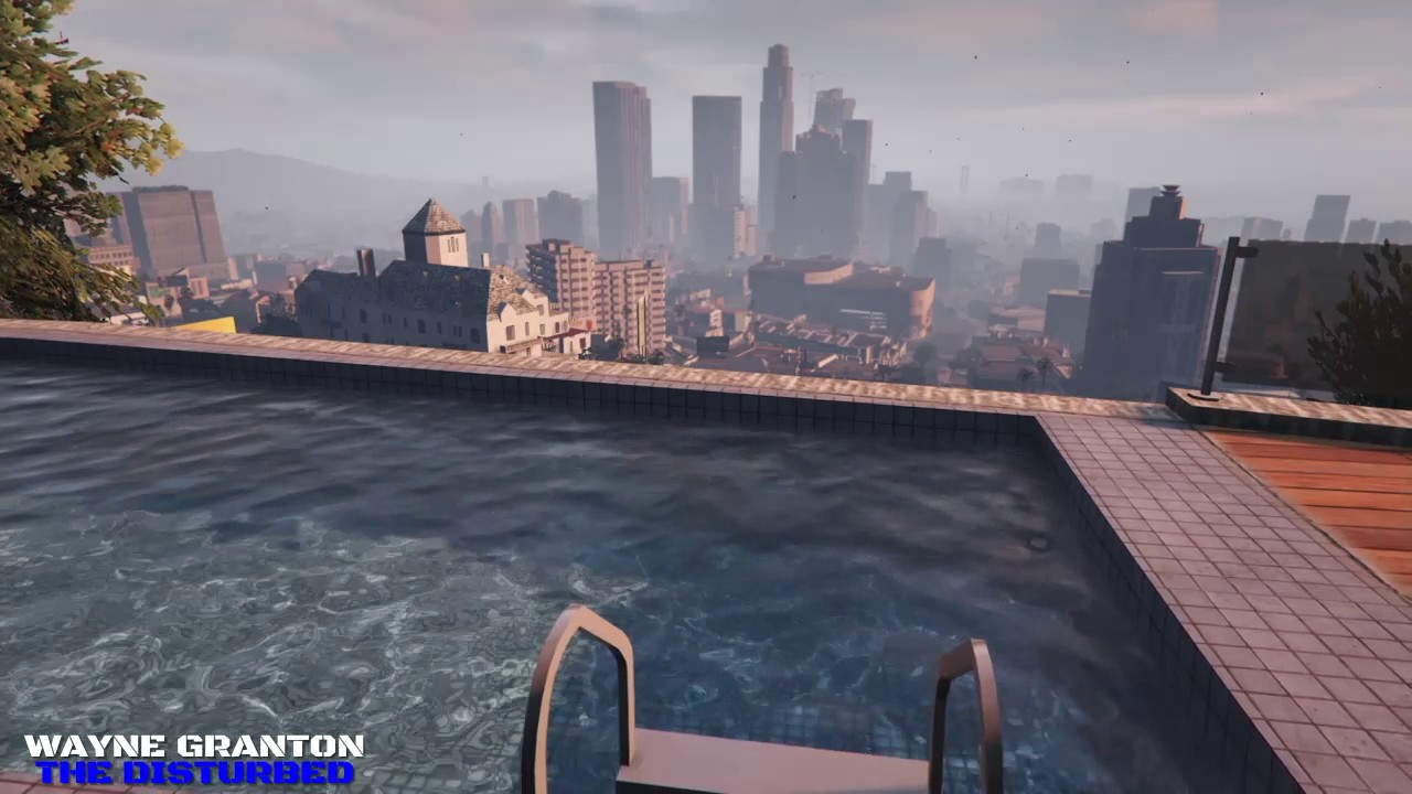 Video Game Ambience Asmr  - Pool side mansion city view of L.A