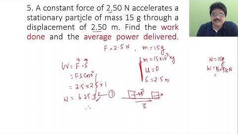 A constant force of 2.50 N accelerates a stationary particle of mass 15 g through a displacement