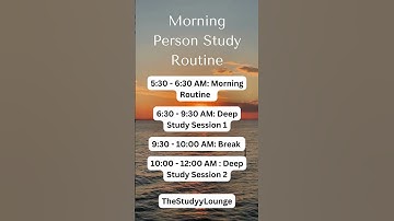 Morning Person Study Schedule  #motivation #shortsvideo #shortsfeed #students #studentlife #schedule