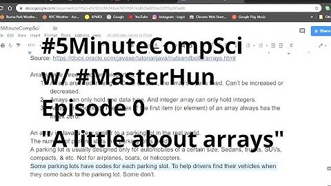 #5MinuteCompSci | Ep. 0 | "A little about arrays"