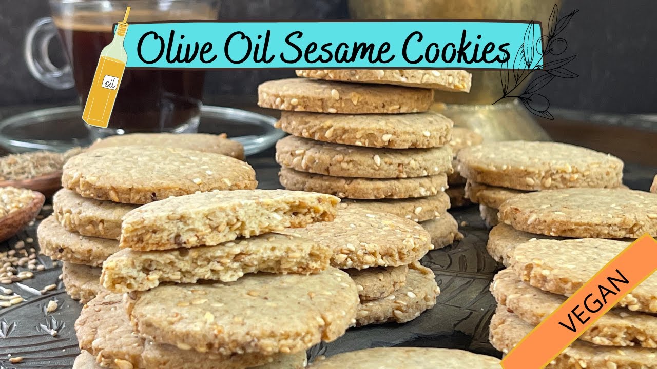 Olive Oil Sesame Cookies/ Barazek/ Vegan cookies/ w subtitles YouTube