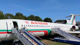 : Retired Tupolev TU-154 (the famous Soviet airlines workhorse) at Aviomuseum Burgas - BULGARIA