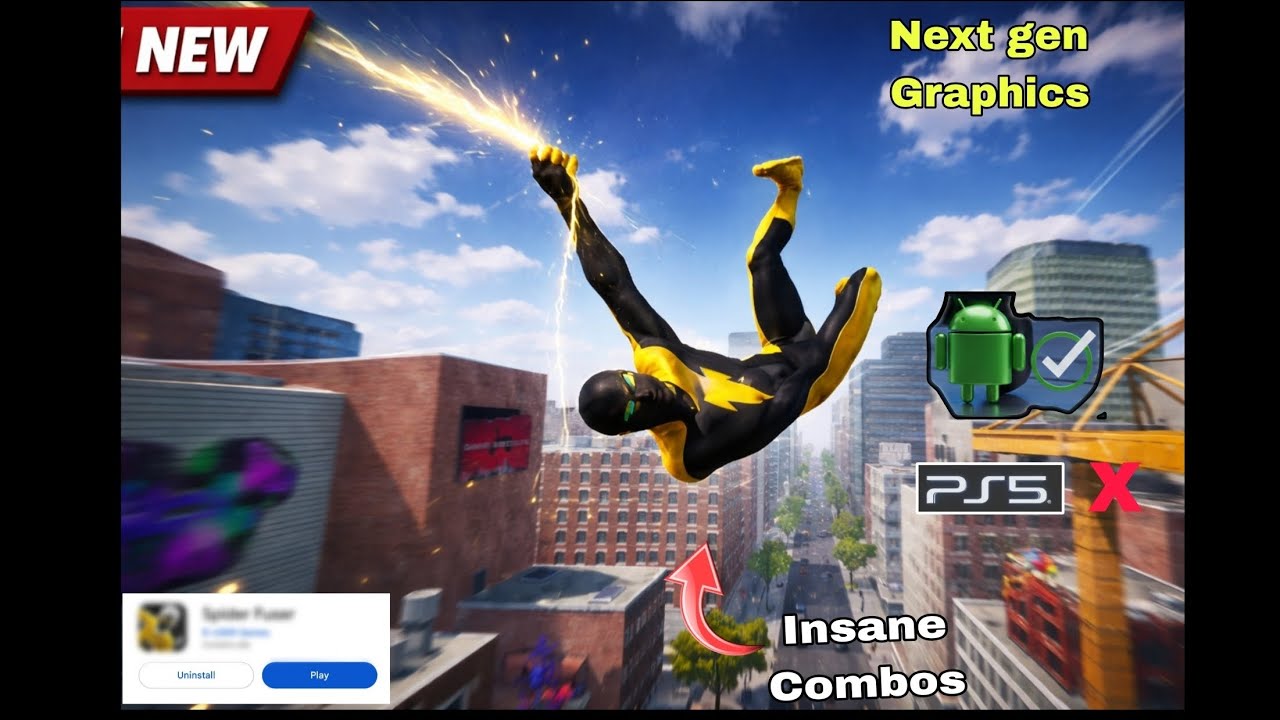 Best Spider-man style Game on Mobile? Unreal Graphics! | Open word| Free #hdgaming #mobilegaming 