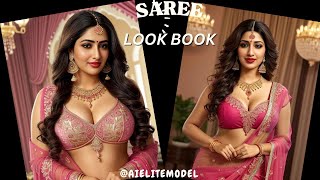 [4K] Smart And Stylish: Ai Model In Traditional Saree Avatars  | Ai Elite Indian Model #Saree #Pink