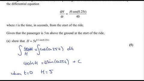NEW! Edexcel June 2018 Pure Paper 1 q10 - Differential Equations