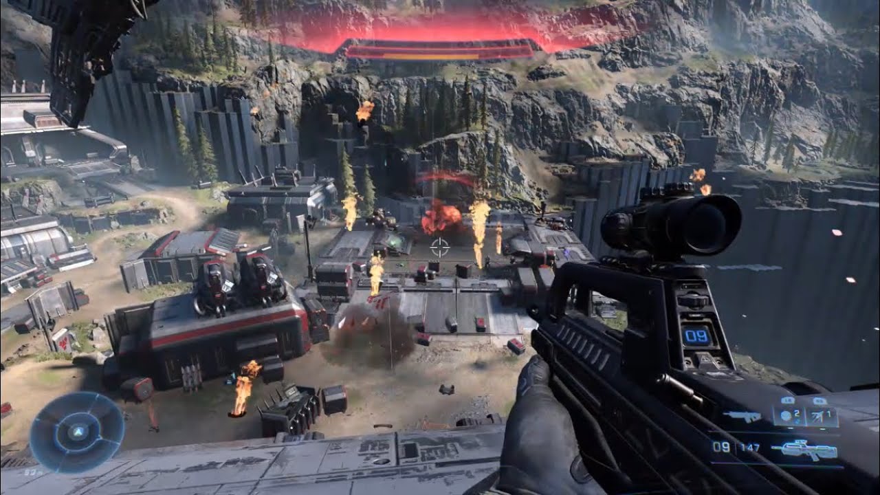 Using the air strike on outpost terminus - halo infinite