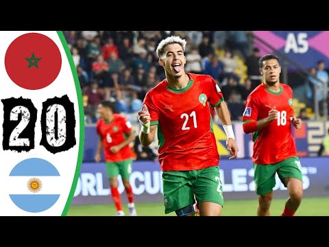 ملخص مباراة المغرب و الارجنتين 2 0 نهائي كاس العالم تحت 20 سنة اهداف المغرب والارجنتين اليوم