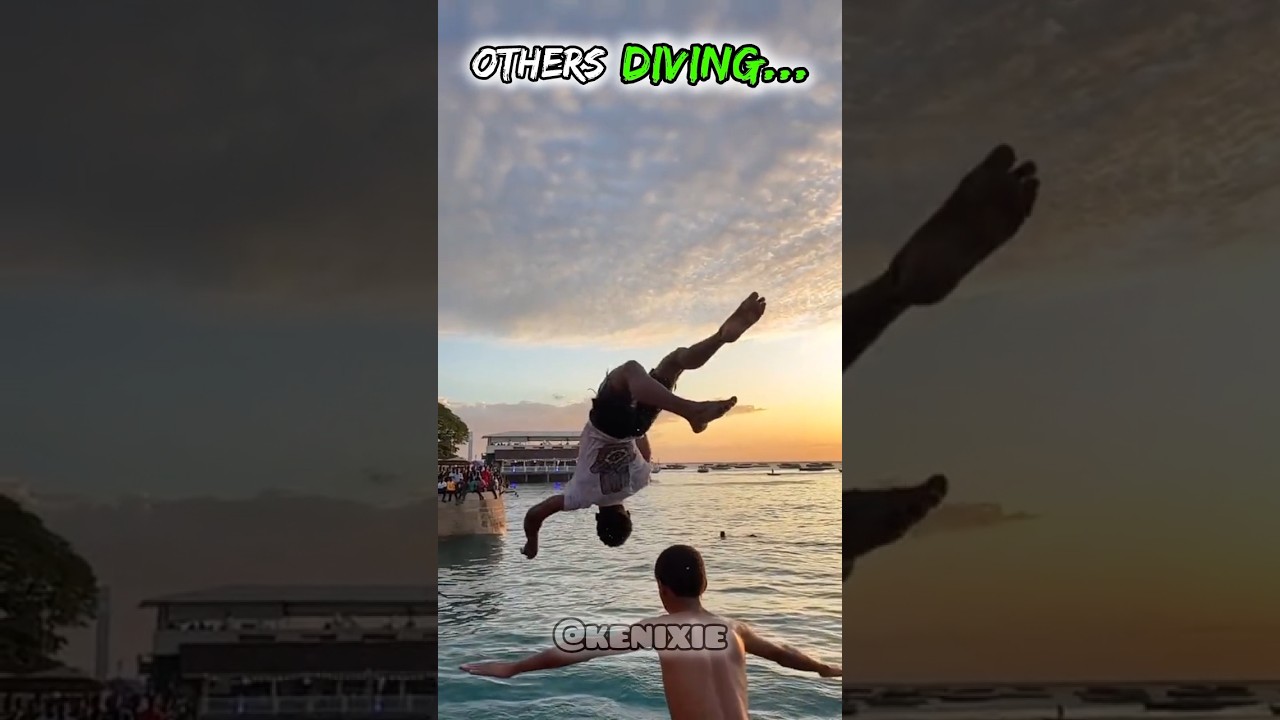 others diving in water vs last one 