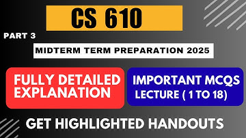 CS610 midterm preparation 2025 | Important Mcqs, short and Long Questions | Part 3