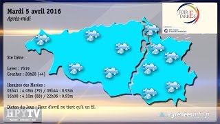 [HPyTv Pyrénées] La Météo de Tarbes Pau Bayonne du 5 avril 2016