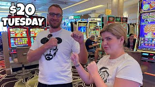$20 Tuesday Husband Vs. Wife Slot Machine Battle! 🥊 (Round 2)